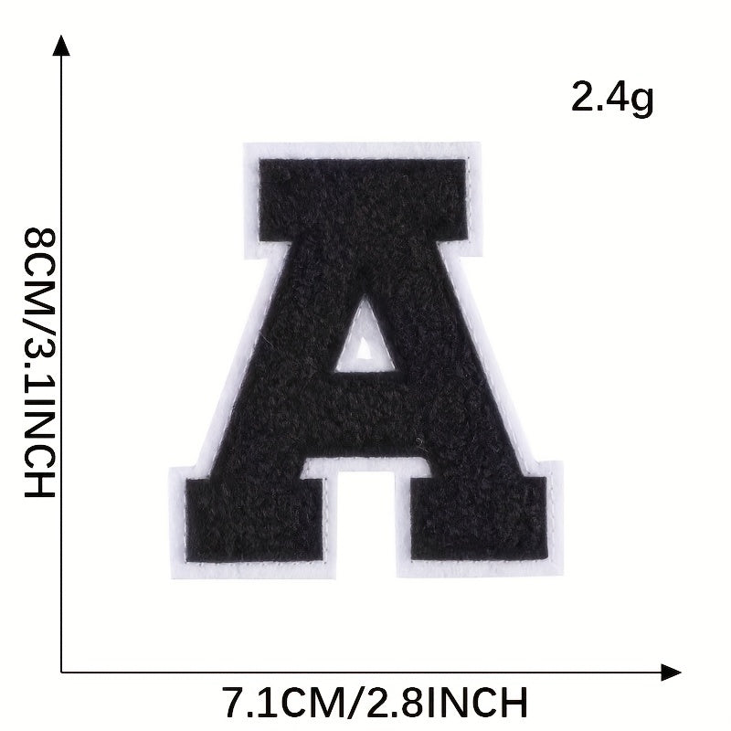 26pcs Snow Neil Iron On Letter Patches Sew On Embroidered Stickers