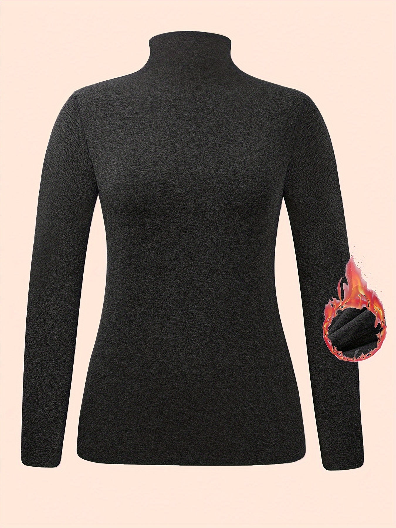 Turtleneck Thermal Underwear Long Sleeve Slim Fit Top