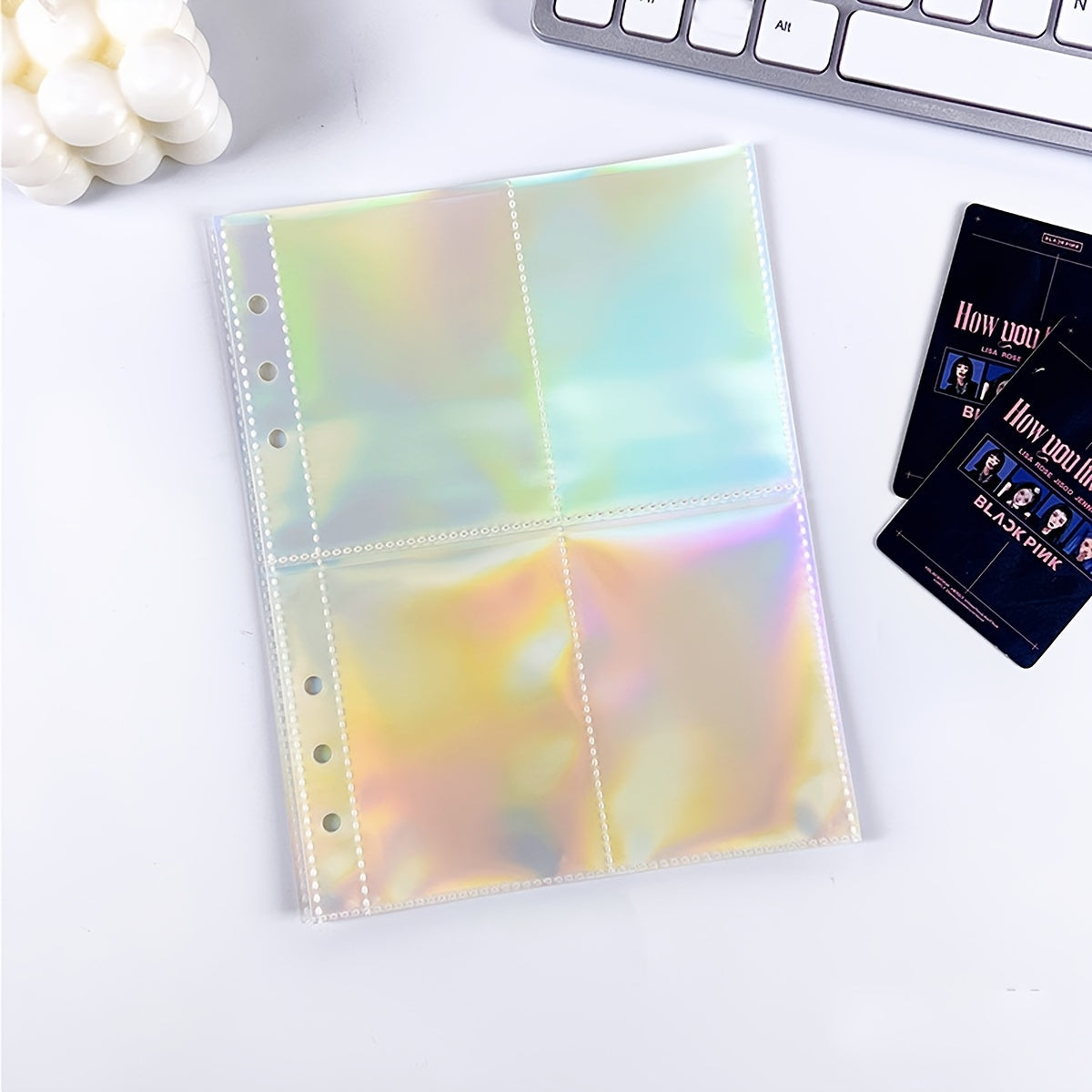 10pcs A5 Binder Pocket 6 Holes Clear Waterproof Stamp Storage Bag