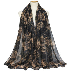Women's Warm Scarf Long Shawl Linen Feel Light Soft Beach Towel Travel
