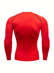 Men's Solid Quick Drying Long Sleeve Compression T-Shirt
