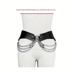 Punk Metal Chain Tassel Belt Gothic O Ring Waist Belt