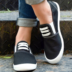 Women's Canvas Slip On Shoes Lightweight Low Top Sneakers