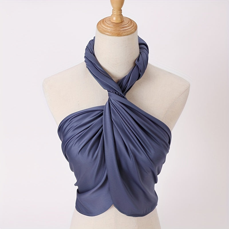 Solid Satin Beach Towel Square Scarf Hijab