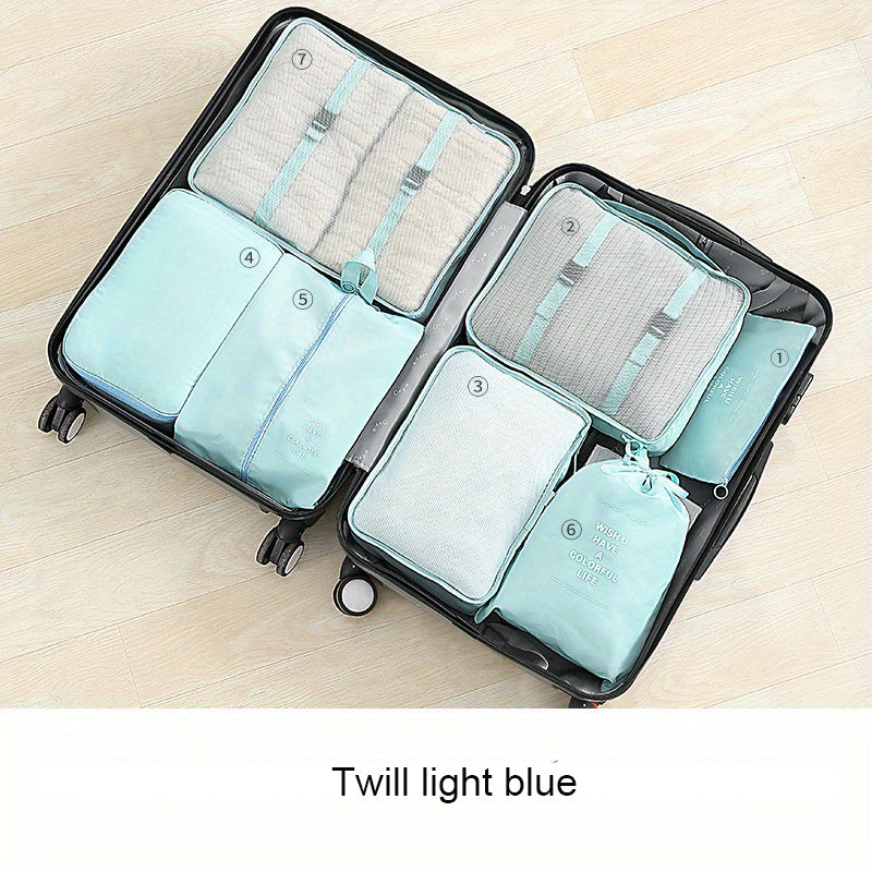 7PCS Travel Luggage Storage Bags Lightweight Clothes Organizer Large Capacity