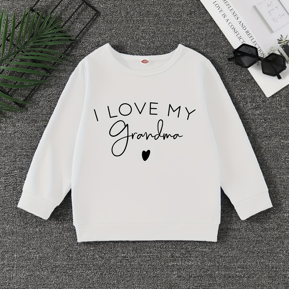 I LOVE MY GRANDMA Letter Print Boys Sweatshirt