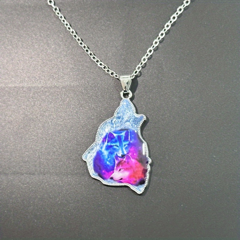 Girl's Wolf King Pendant Necklace Party Jewelry Birthday Gift