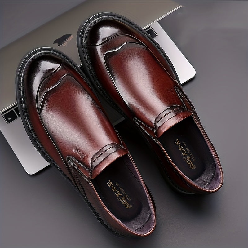 Men's Leather Loafer Shoes Comfy Non-slip Slip-On Shoes