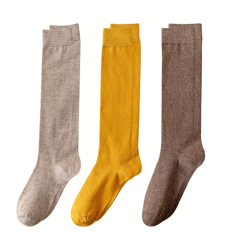 3 Pairs Cozy Over The Knee Socks Women's Stockings