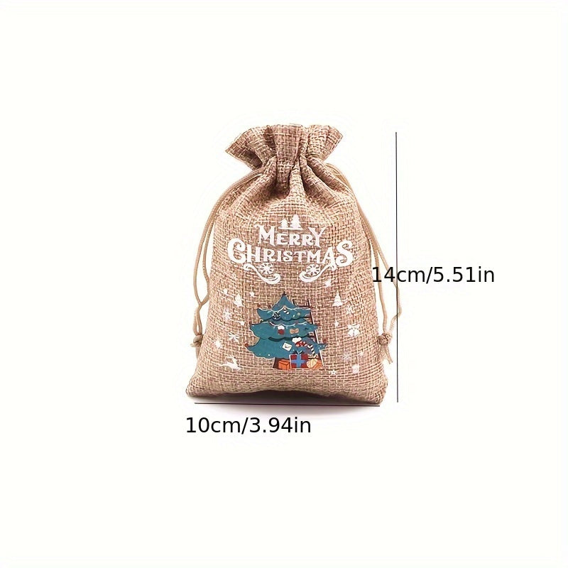Christmas Burlap Bag Candy Snack Storage Packaging Gift Bag