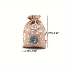 Christmas Burlap Bag Candy Snack Storage Packaging Gift Bag