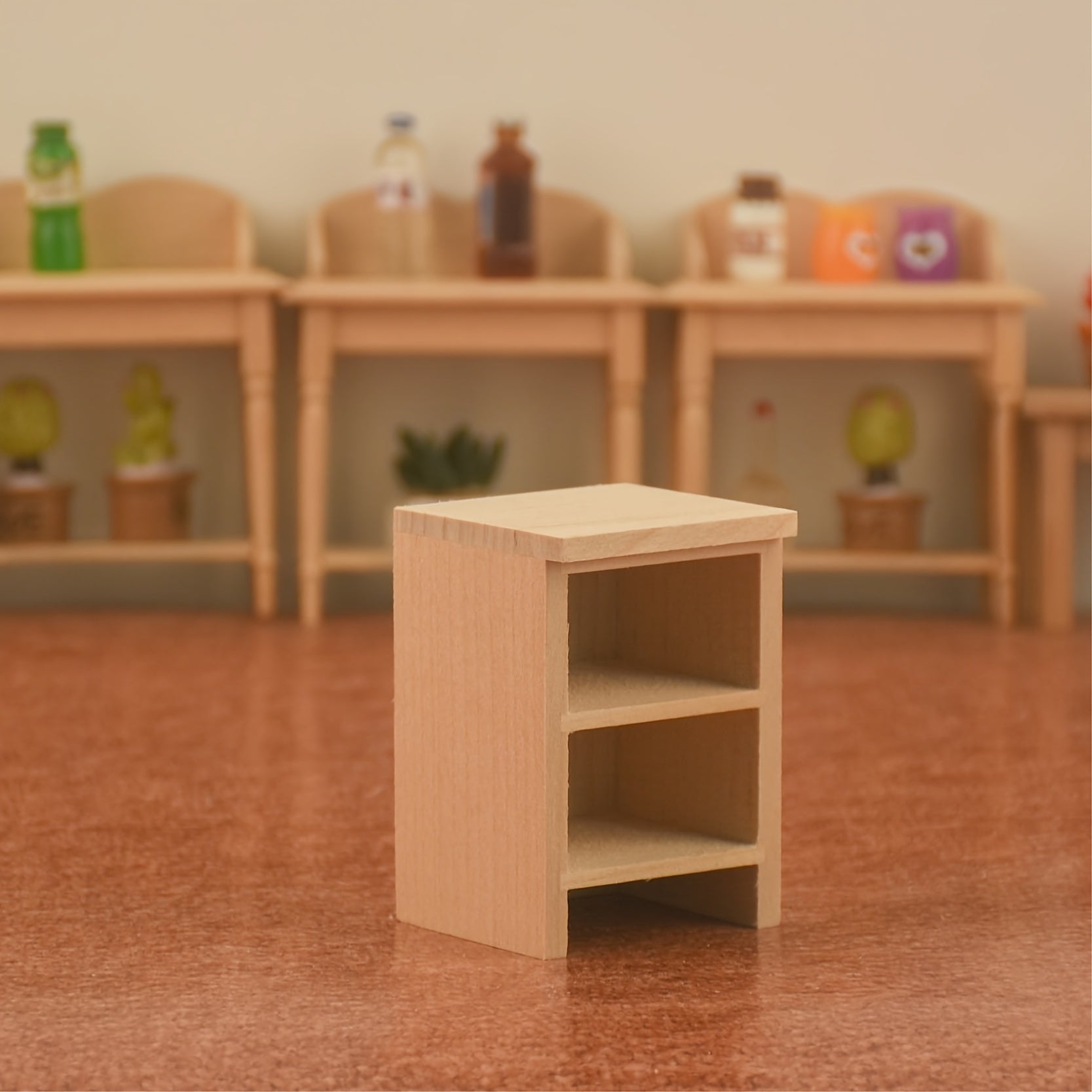 1:12 Doll House Mini Furniture Wooden Standing Cabinet Storage