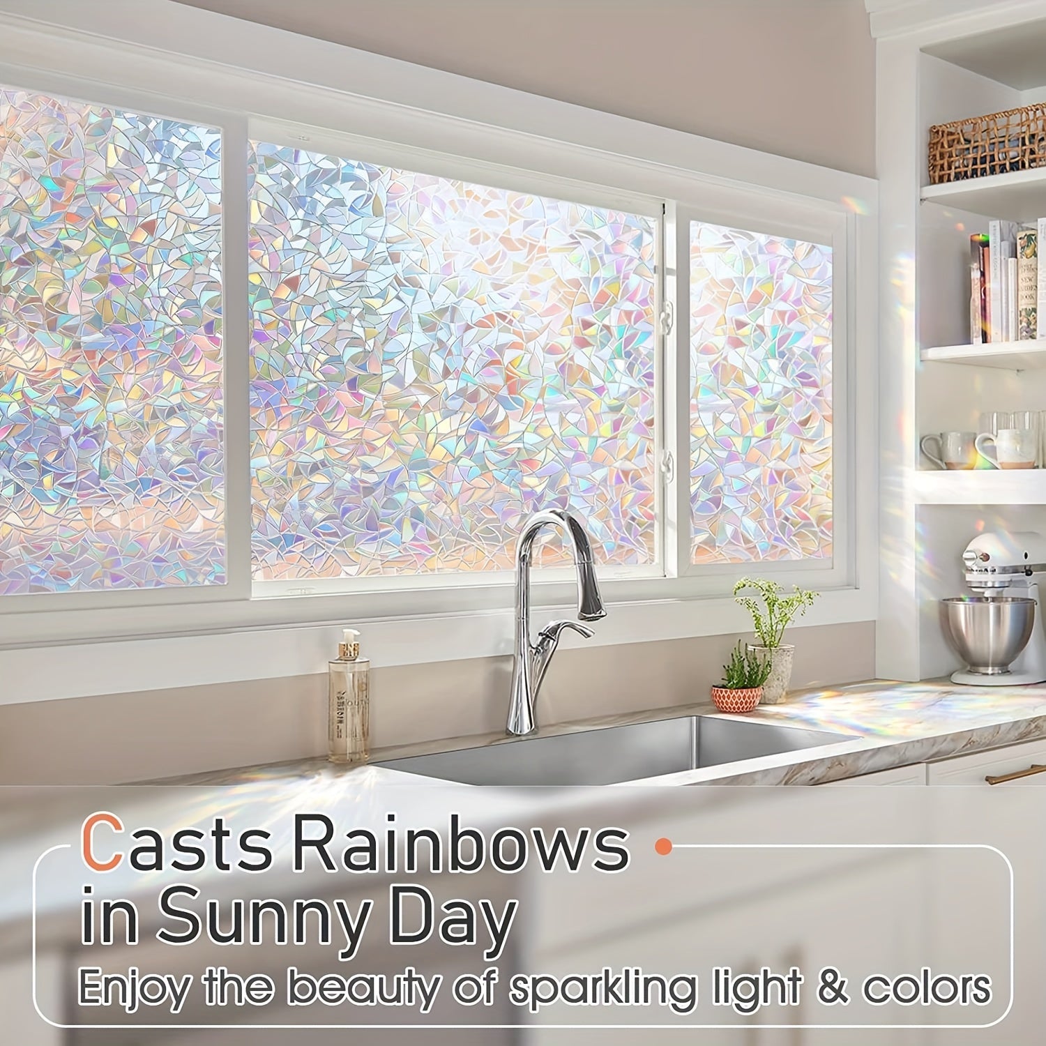 Rainbow Window Privacy Film Stained Glass Sticker