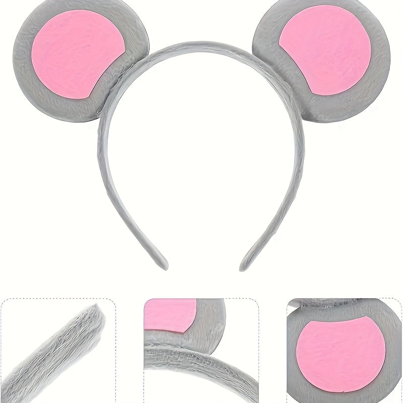 Pink Mouse Ear Headband Bow Hair Accessories