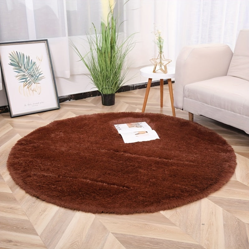 American Style Plush Velvet Round Rug
