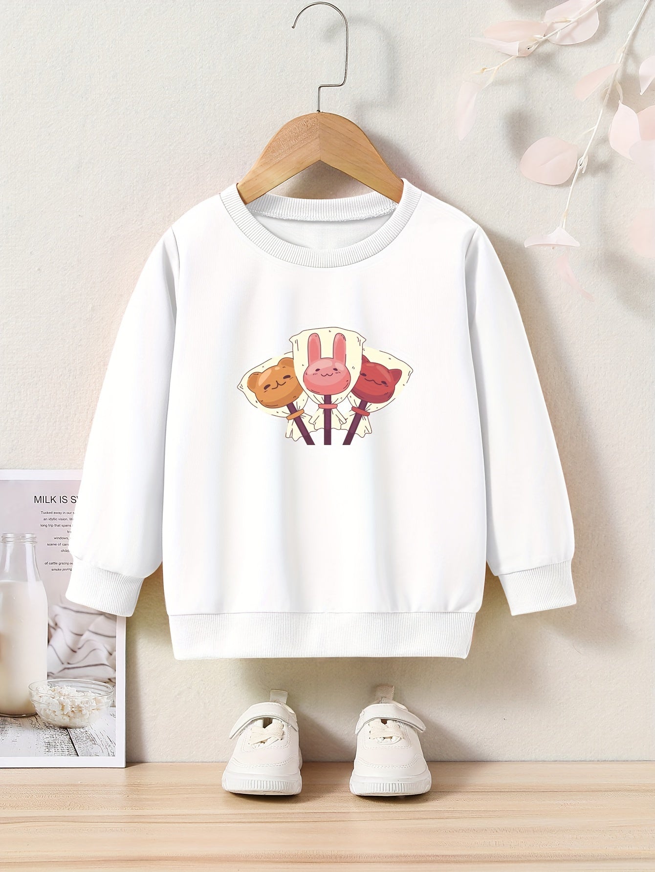 Cartoon Lollipop Sweatshirt for Kids Comfy Pullover Gift