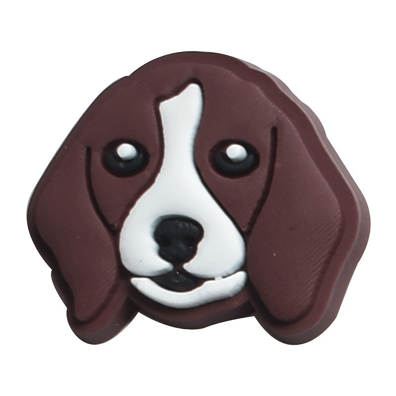 21pcs Dog Pattern Decorative Charms for Clogs Bubble Slides Sandals PVC Shoes