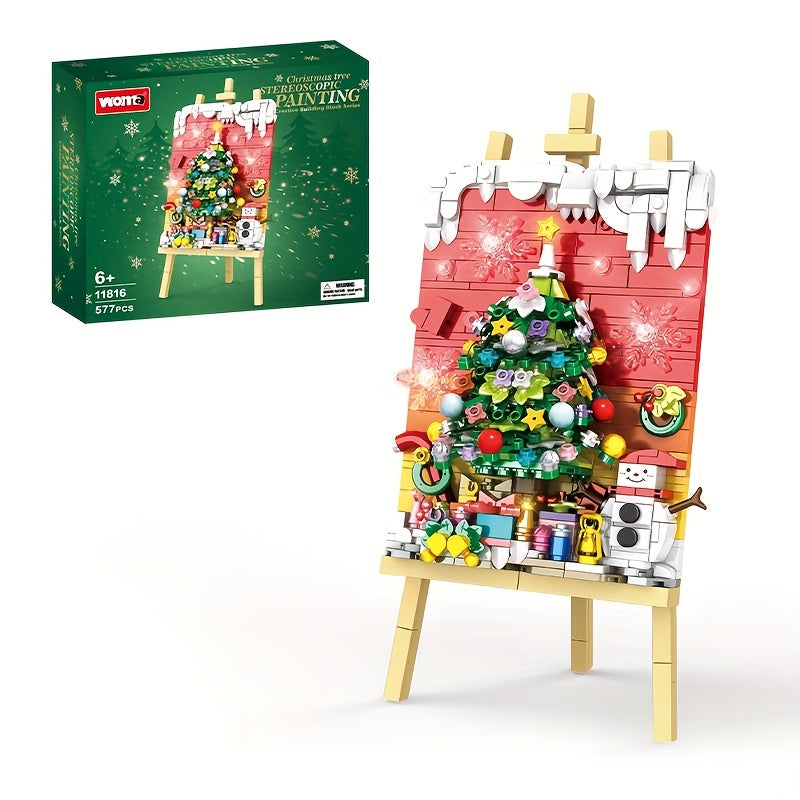 WOMA 3D Christmas Building Blocks Set DIY Snowman & Tree Kit