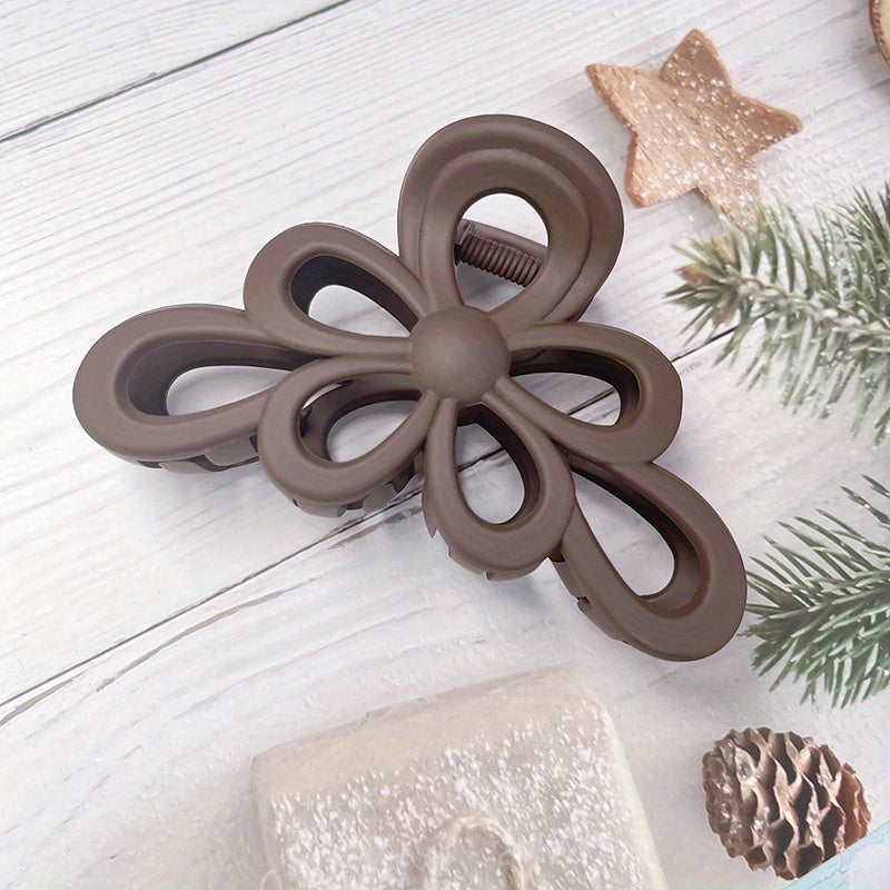 Large Flower Hollowed Hair Claw for Women