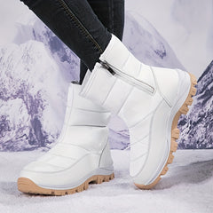 Women's Non-slip Zip Snow Boots Winter High Top Hiking