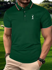 Men's Classic Golfing Graphic Polo Shirt Casual Slightly Stretch