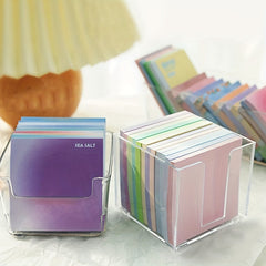 Transparent Desktop Note Storage Box Acrylic Organizing Box