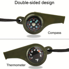 3-in-1 Emergency Whistle Compass Thermometer Referee Cheerleading Whistle