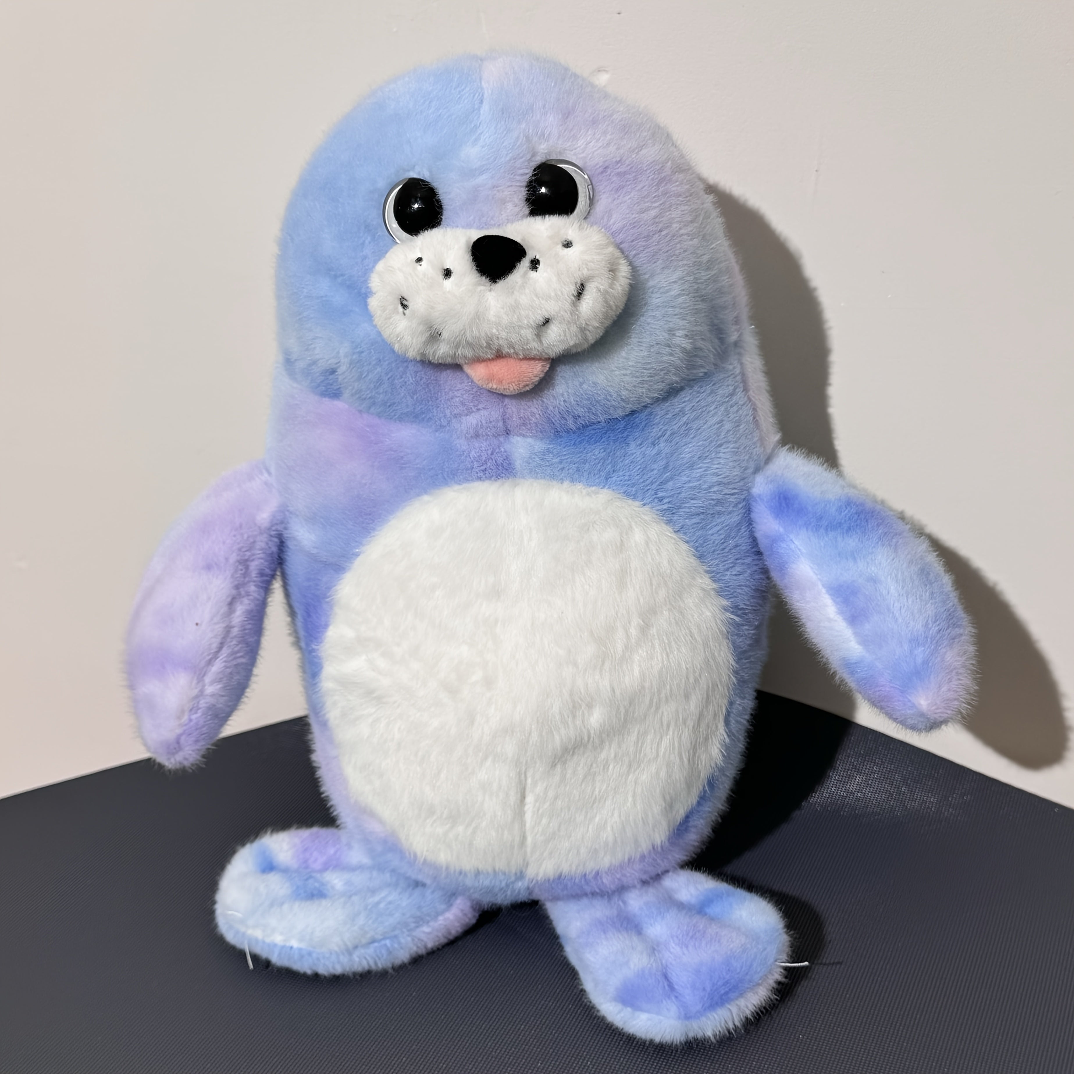 JIAJCHUF Tie Dye Plush Seal Soft Pastel & Purple Stuffed Animal Toy