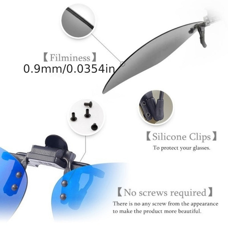 Polarized Night Vision Clip on Lens Driving Sunglasses