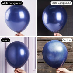 85pcs Pearl Navy Balloons in Various Sizes for Birthday Decoration