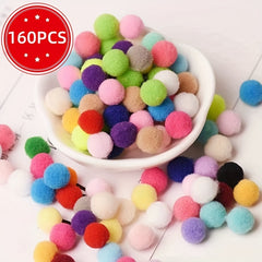 160pcs Mixed Pom Balls for Crafts Party Christmas Decoration