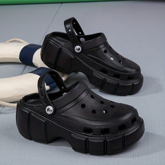 Women's Platform Chunky Clogs Closed Toe Hollow Out Sandals