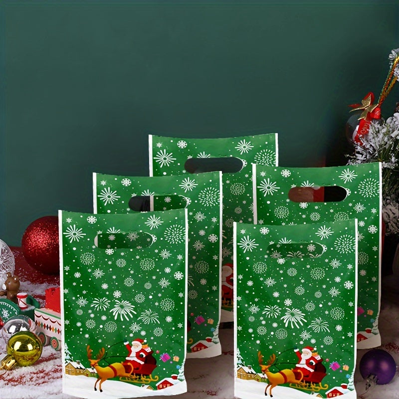50pcs Green Christmas Family Party Gift Bags for Home Decor