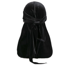 Velvet Solid Pirate Hat Men's Durag Polyester Long Tail Bandana 