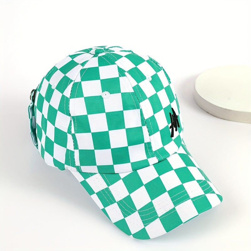 Plaid Baseball Cap Lightweight Adjustable Sun Hats Unisex Casual Dad Hats