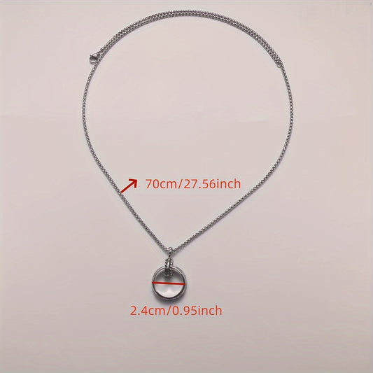 Men's Titanium Steel Ring Pendant Necklace Retro Accessory for Couples