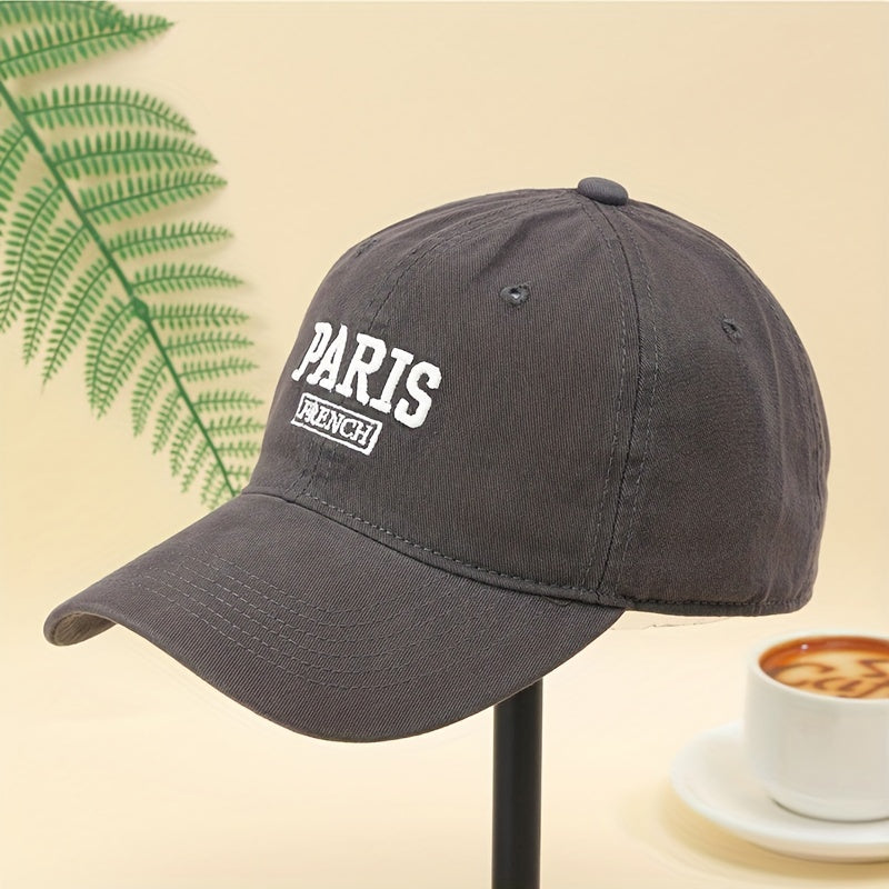 Paris Embroidery Baseball Cap Solid Casual Golf Sports Hat Unisex Dad Hats