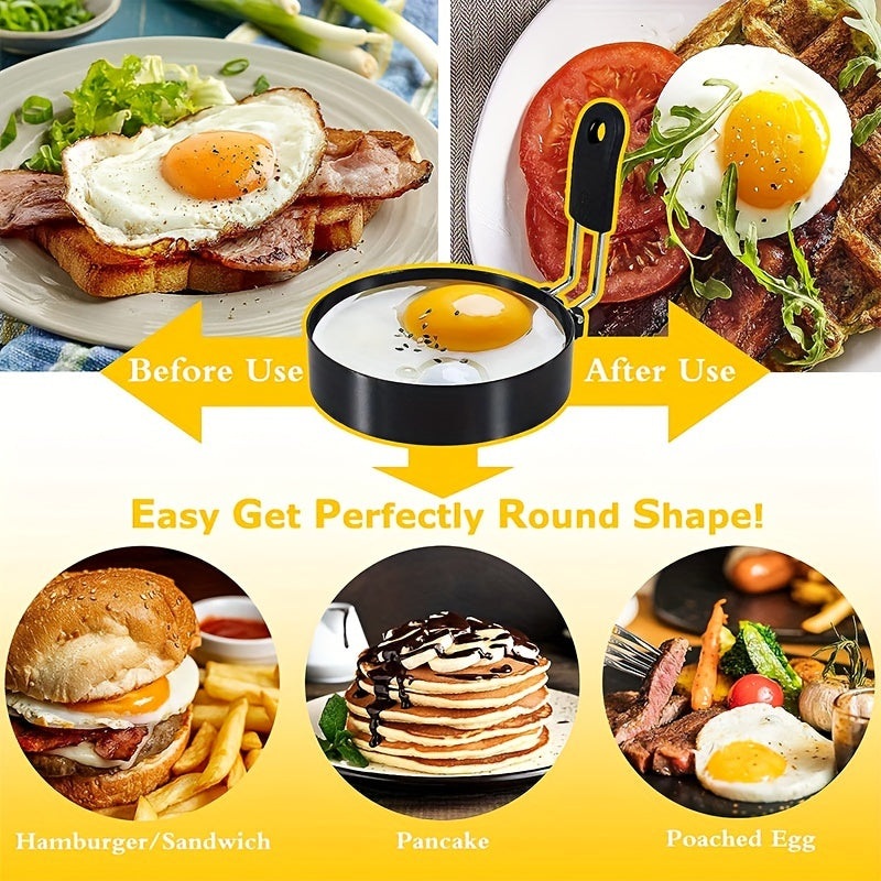 Stainless Steel Nonstick Egg Ring Set - Anti-Scalding Mold for Pancakes Cooking