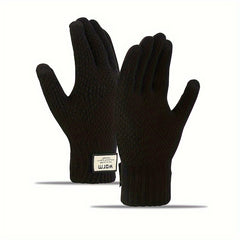 Men's Thick Windproof Knitted Gloves for Winter Outdoor Activities
