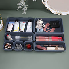8pcs Drawer Plastic Storage Box Divider Cosmetics Desktop Finishing