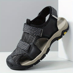 Men's Lightweight Non Slip Hook And Loop Sandals Quick Drying Comfy Beach Shoes