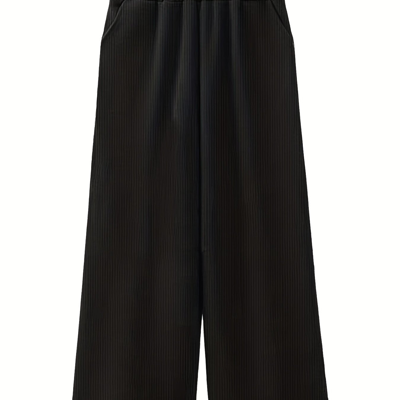  Ribbed High Rise Wide Leg Trousers