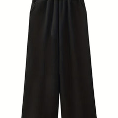  Ribbed High Rise Wide Leg Trousers