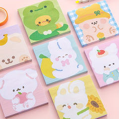 80 Sheets Cartoon Animal Sticky Notes For Students & Girls