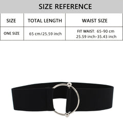 Women's Elastic Waist Belt with Round Buckle for Coat Sweater Dress