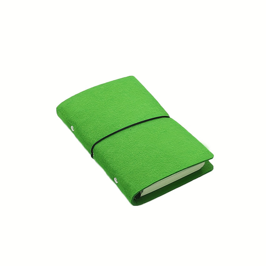 Dark Grey Felt Notepad Binder Cover, Portable Account Book Travel Journal