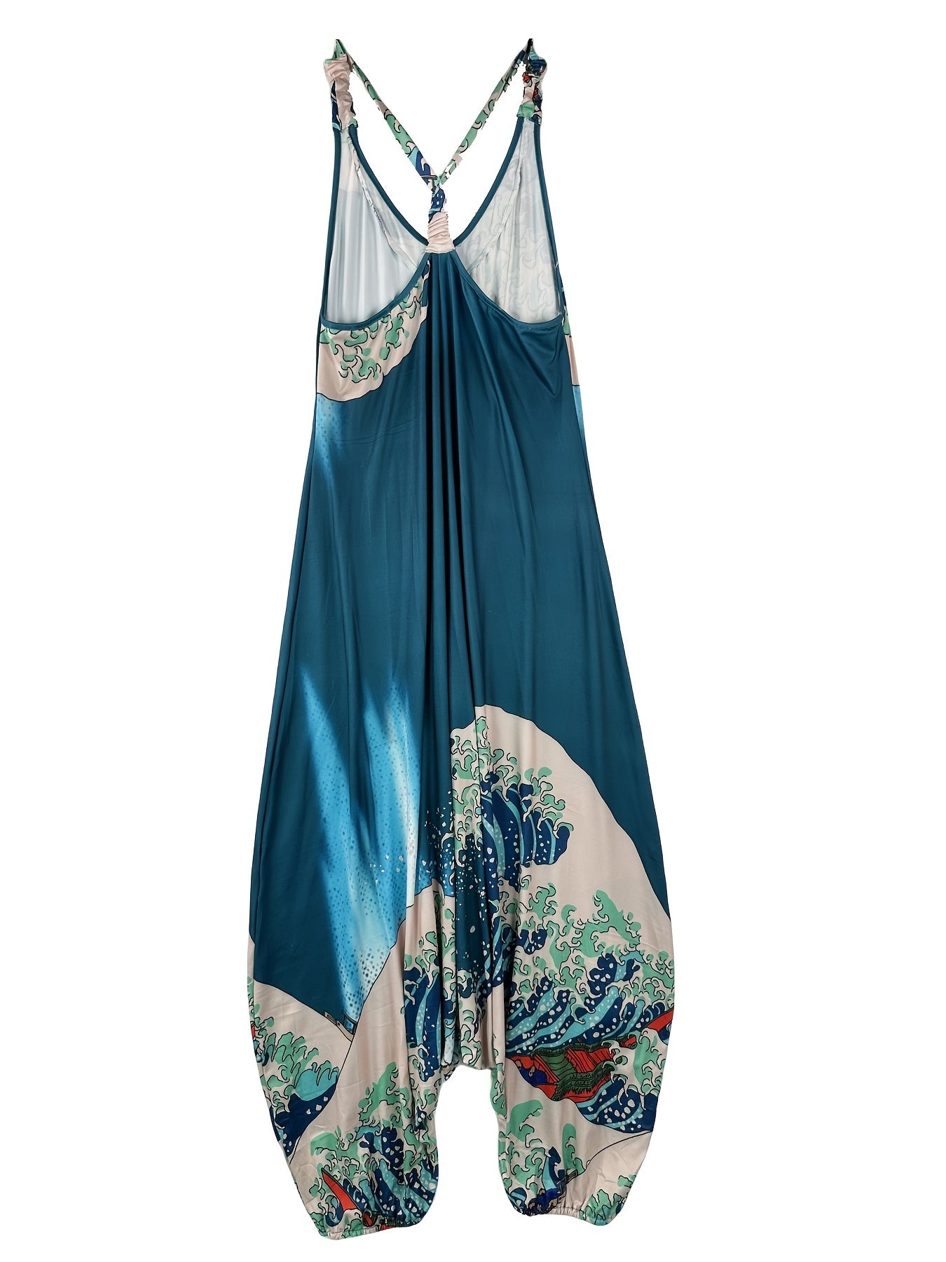  Painting Print V Neck Jumpsuit