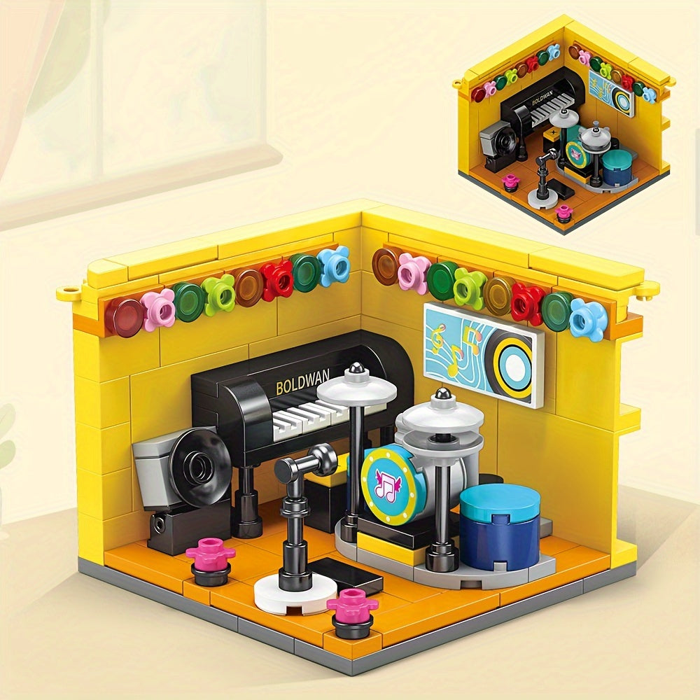 Musician Room Building Blocks DIY Mini Model Assembled Toy