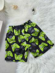 Boys Gamepad Pattern Shorts Kids Summer Clothes