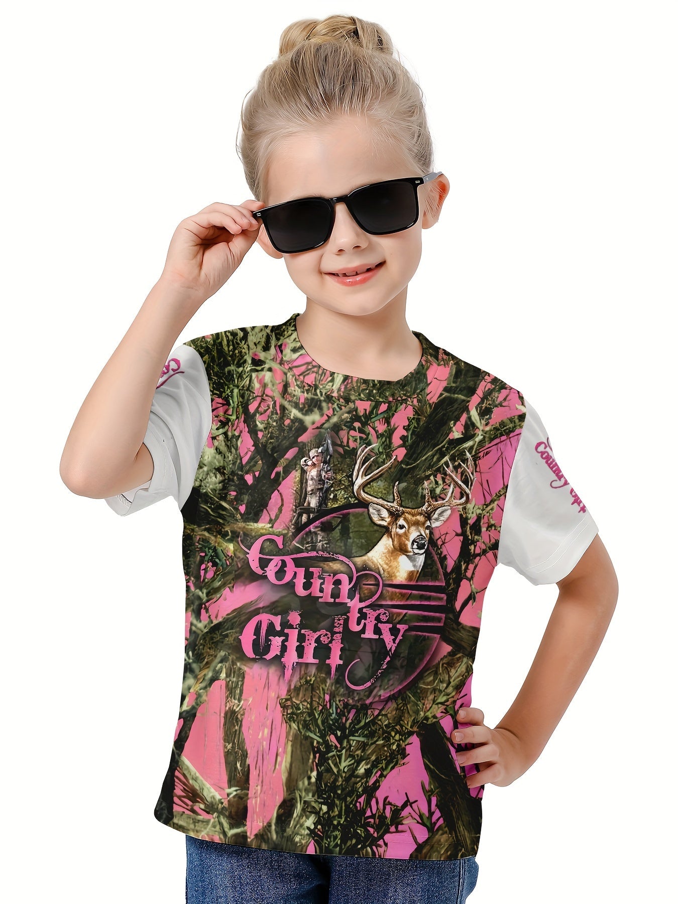 3D Forest Graphic T-Shirt Girl Casual Short Sleeve Tee Summer Clothes